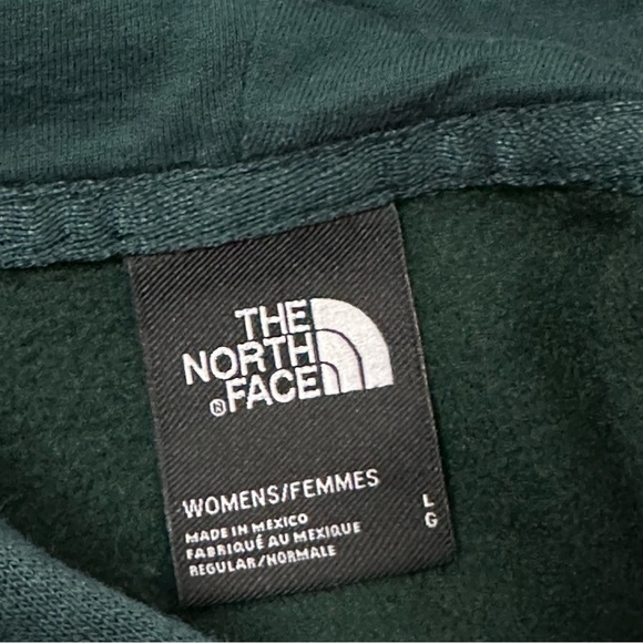 NORTH FACE forest green hoodie w/ white logo - size large - Picture 6 of 6